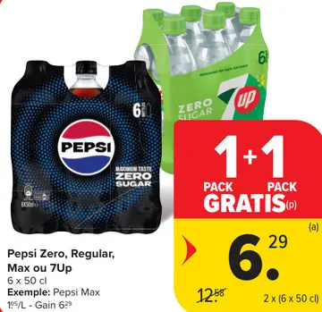 Offre: Pepsi Zero, Regular, Max ou 7Up
