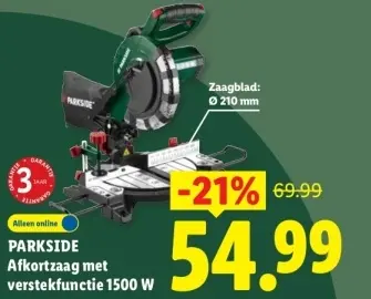 Aanbieding: Afkortzaag met verstekfunctie 1500 W
