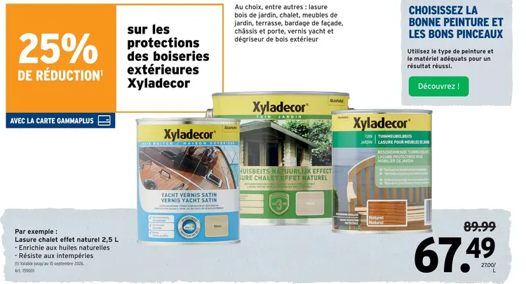 Offre: Lasure chalet effet naturel