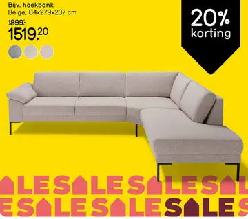 Aanbieding: Hoekbank Tom rechts - Monza - beige
