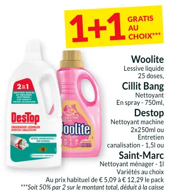 Offre: Woolite, Cillit Bang, Destop, Saint-Marc