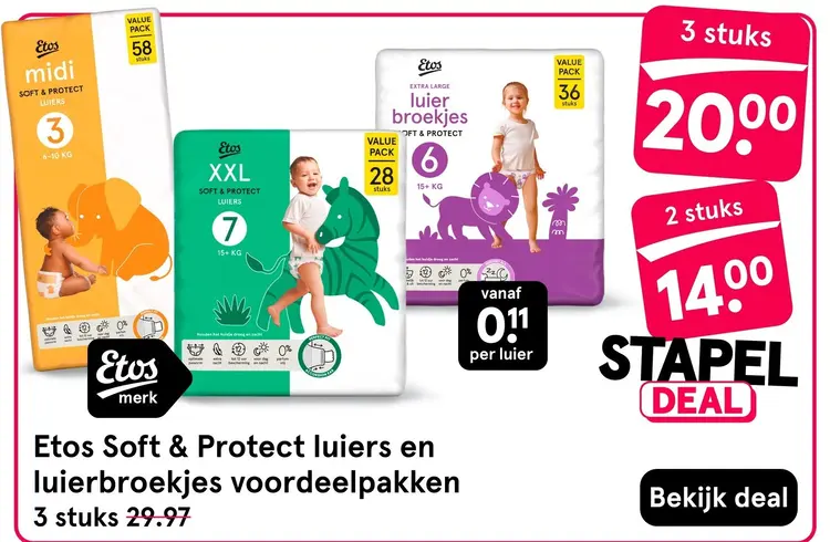 Aanbieding: Soft & Protect luiers en luierbroekjes voordeelpakken