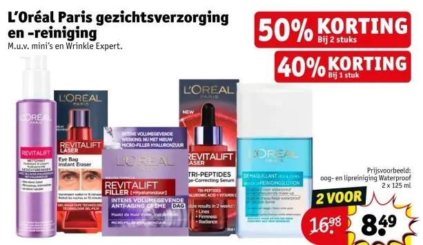 Aanbieding: L'Oréal Paris gezichtsverzorging en -reinigin