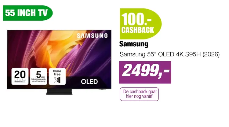 Aanbieding: Samsung 55” OLED 4K S95H (2026)