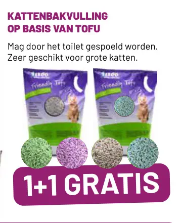 Aanbieding: Kattenbakvulling op basis van Tofu