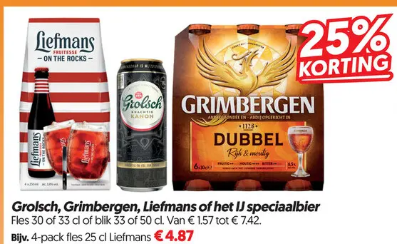 Grolsch, Grimbergen, Liefmans of het IJ speciaalbier