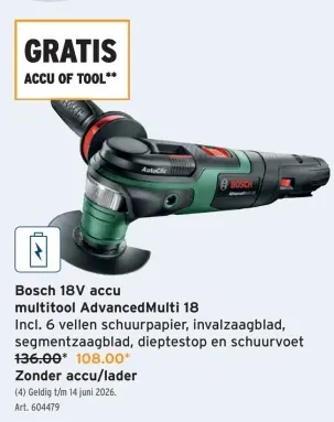 Promotie: 18V accu multitool AdvancedMulti 18