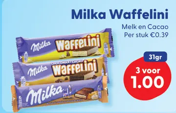 Aanbieding: Milka Waffelini