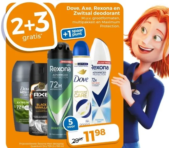 Aanbieding: Dove, Axe, Rexona en Zwitsal deodorant