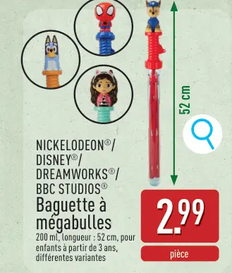 Offre: Baguette à mégabulles