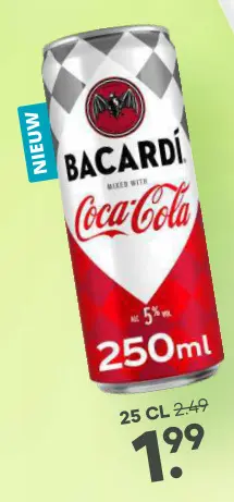 Aanbieding: Bacardi Mixed with Coca-Cola