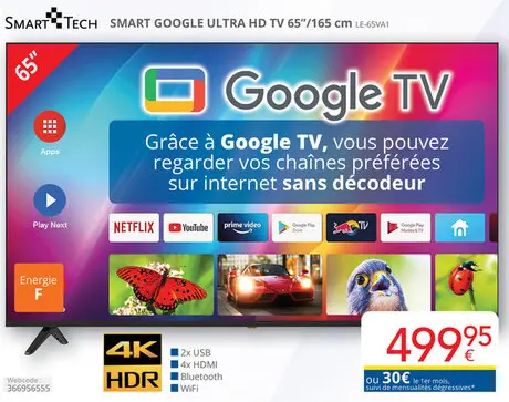 Offre: ULTRA HD TV 65"/165 cm LE-65VA1