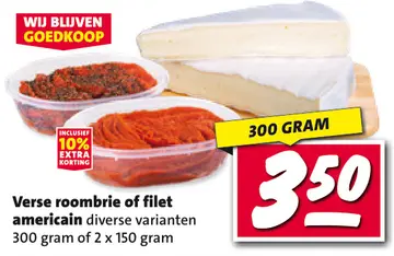 Aanbieding: Verse roombrie of filet americain