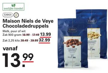 Aanbieding: Maison Niels de Veye Chocoladedruppels