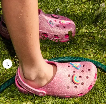 Aanbieding: Crocs Classic Clogs Glitter Slippers roze Rubber