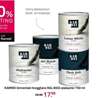 Aanbieding: Binnenlak hoogglans RAL 9003 alabaster 750 ml