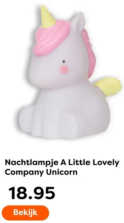 Aanbieding: A Little Lovely Company Nachtlampje Unicorn