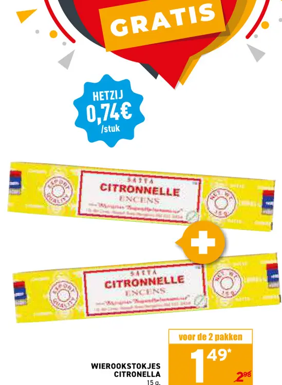 Promotie: Wierookstokjes citronella