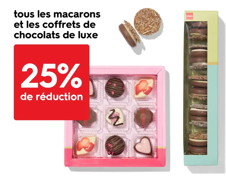 Offre: Macarons et coffrets de chocolats de luxe