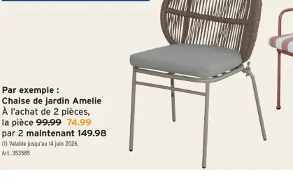 Offre: Chaise de jardin Amelie