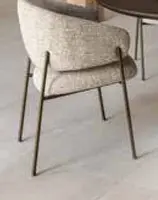 Promotie: Gavin, armstoel - steelbrown frame - pocketvering - stof Luton - Creme