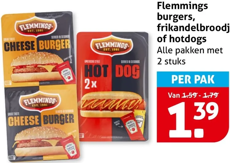 Aanbieding: Burgers, frikandelbroodjes of hotdogs