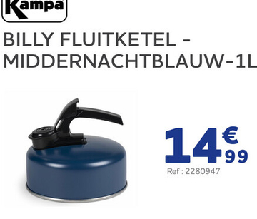 Aanbieding: Kampa billy fluitketel - middernachtblauw - 1 l