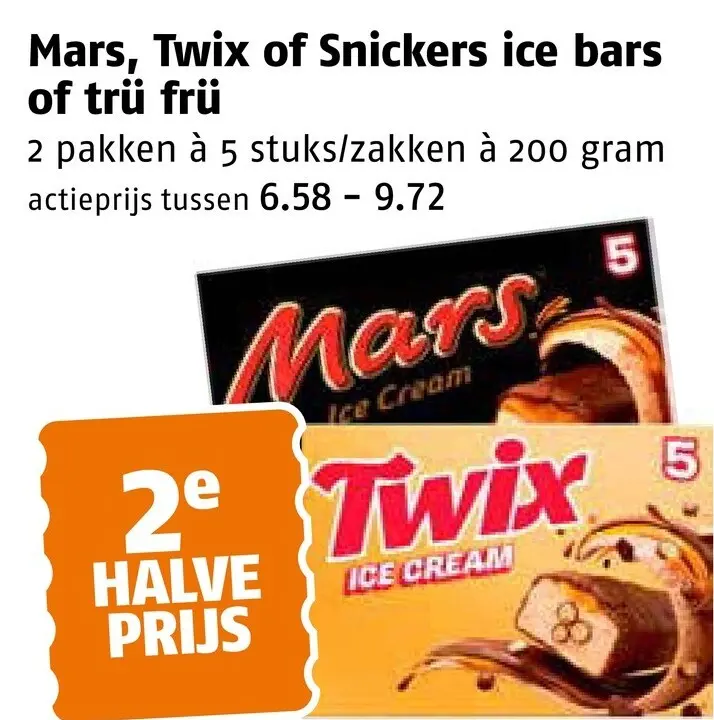 Aanbieding: Ice bars of trü frü