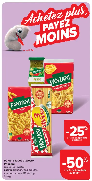 Offre: Pâtes, sauces et pesto