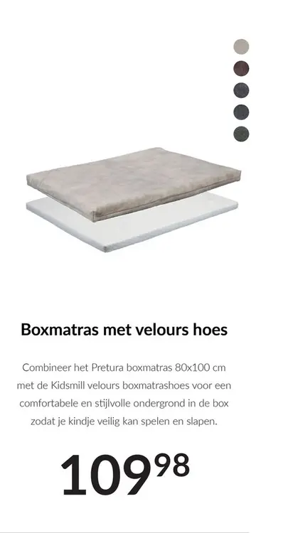 Aanbieding: Boxmatras met velours hoes