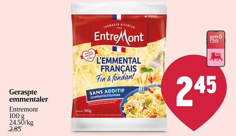 Promotie: Geraspte emmentaler