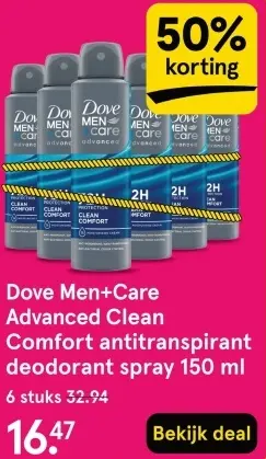 Aanbieding: Advanced Clean Comfort antitranspirant deodorant spray 150 ml