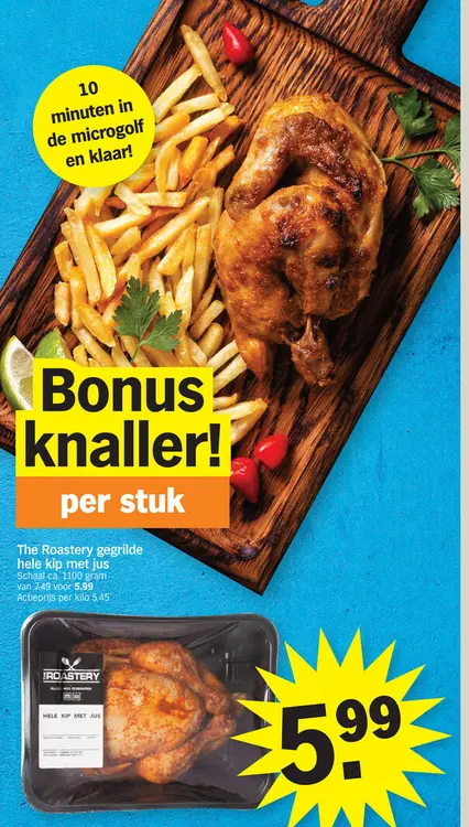 Offre: The Roastery gegrilde hele kip met jus