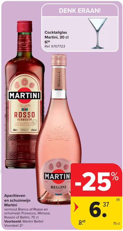 Promotie: Aperitieven en schuimwijn Martini