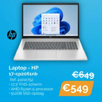 Aanbieding: Laptop - HP 17-cp2061nb