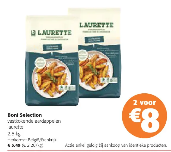 Aanbieding: vastkokende aardappelen laurette