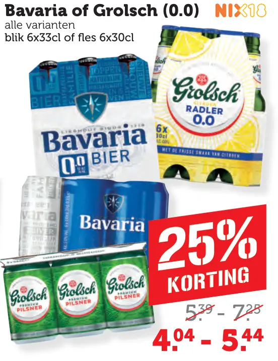 Aanbieding: Bavaria of Grolsch (0.0)