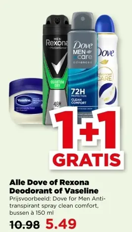 Aanbieding: Alle Dove of Rexona Deodorant of Vaseline