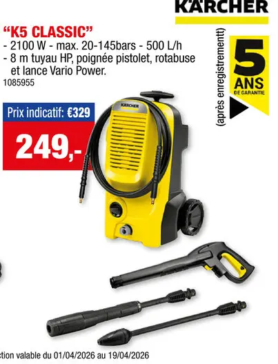Offre: K5 Classic nettoyeur haute pression 2100W