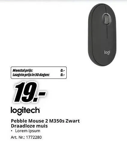 Aanbieding: Pebble Mouse 2 M350s Zwart