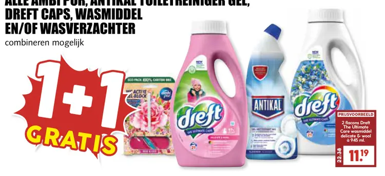 Aanbieding: Ambi Pur, Antikal toiletreiniger gel, Dreft c
