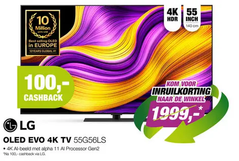 Aanbieding: LG OLED55G56LS EVO 4K TV (2025)