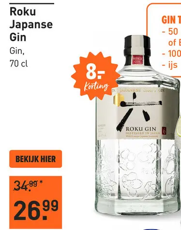 Aanbieding: Roku Japanse Gin 70CL