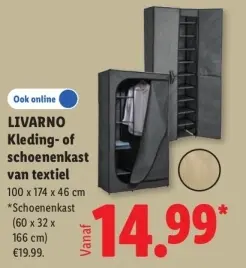 Aanbieding: Kleding- of schoenenkast van textiel