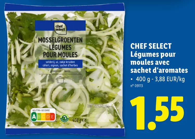 Offre: Légumes pour moules avec sachet d'aromates