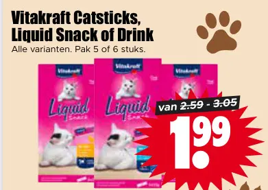 Aanbieding: Catsticks, Liquid Snack of Drink