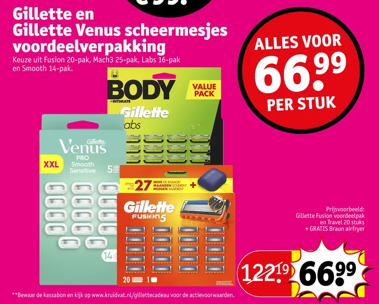 Aanbieding: Gillette en Gillette Venus scheermesjes voordeelverpakking