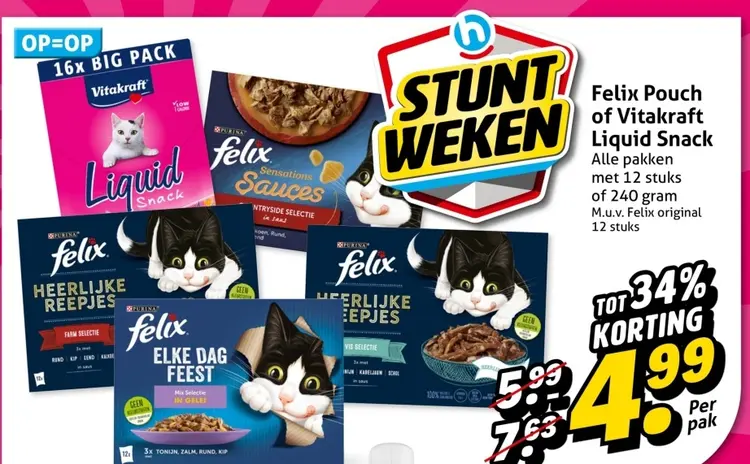 Aanbieding: Felix Pouch of Vitakraft Liquid Snack
