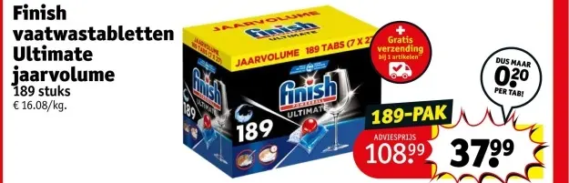 Aanbieding: vaatwastabletten Ultimate jaarvolume