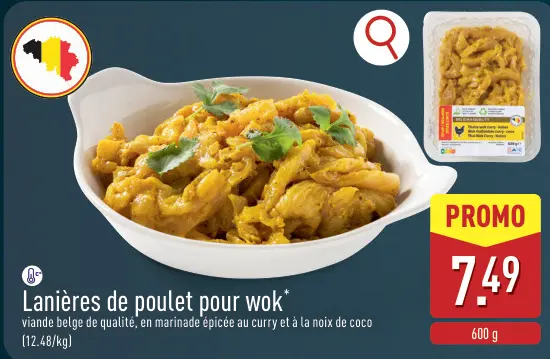 Offre: Lanières de poulet pour wok